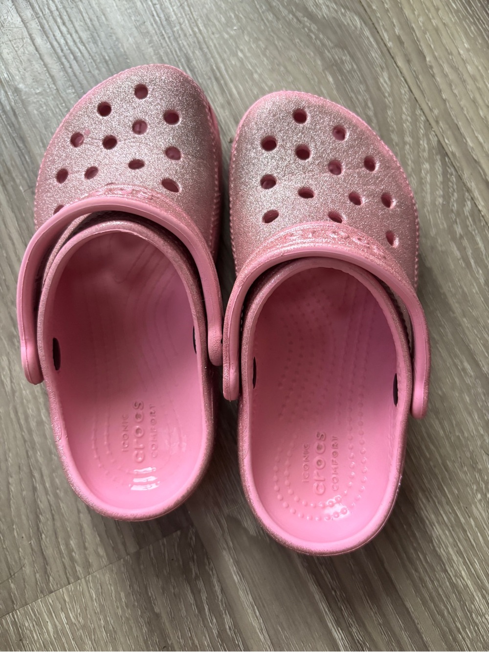 CROCS Kids Sparkle Clog in Light Pink